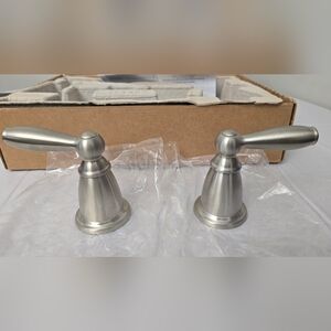 READ MOEN Brantford 2-Handle ONLY Deck-Mount Roman Tub Faucet Kit Brushed Nickel